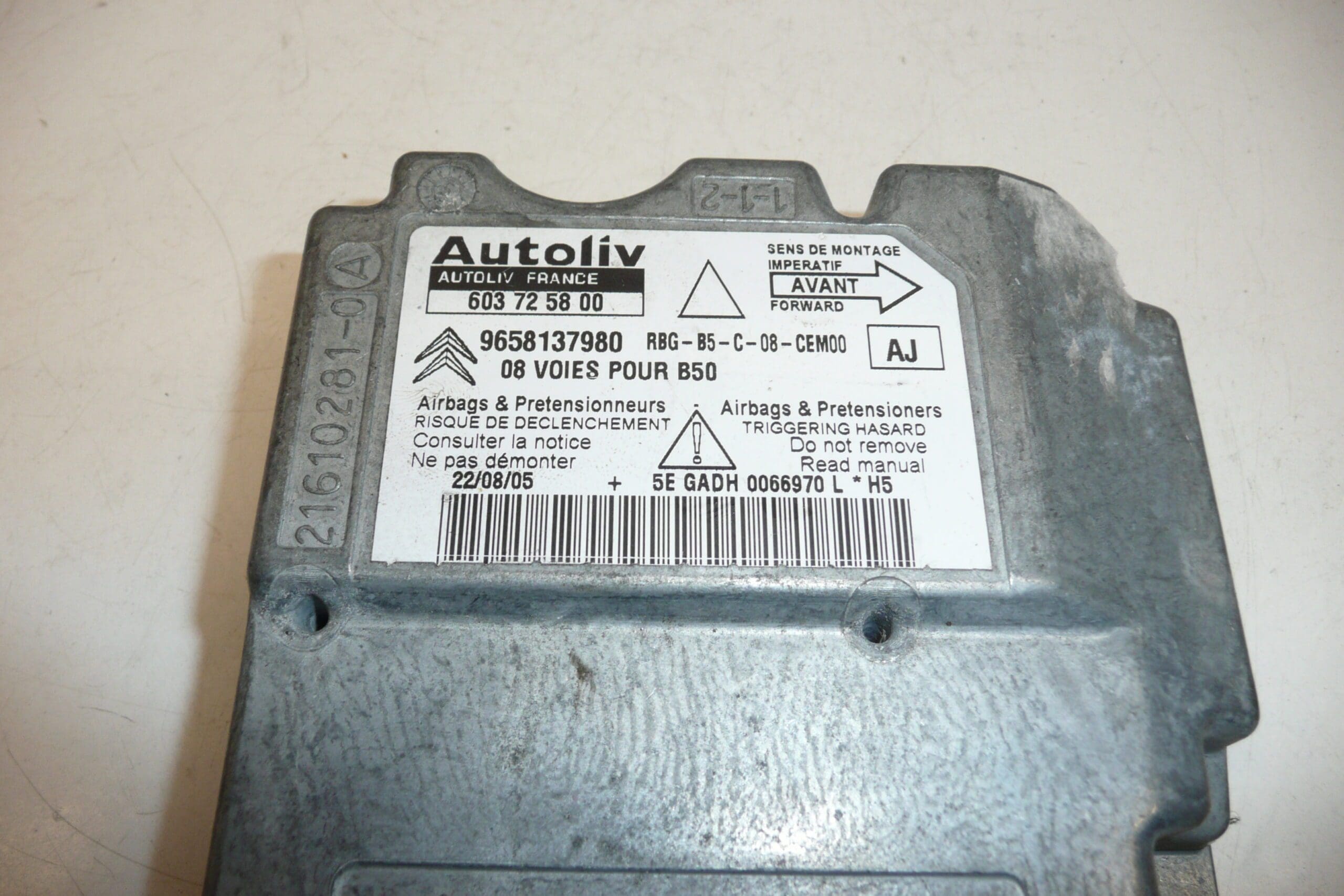 Poduszka powietrzna Citroën C4 9658137980