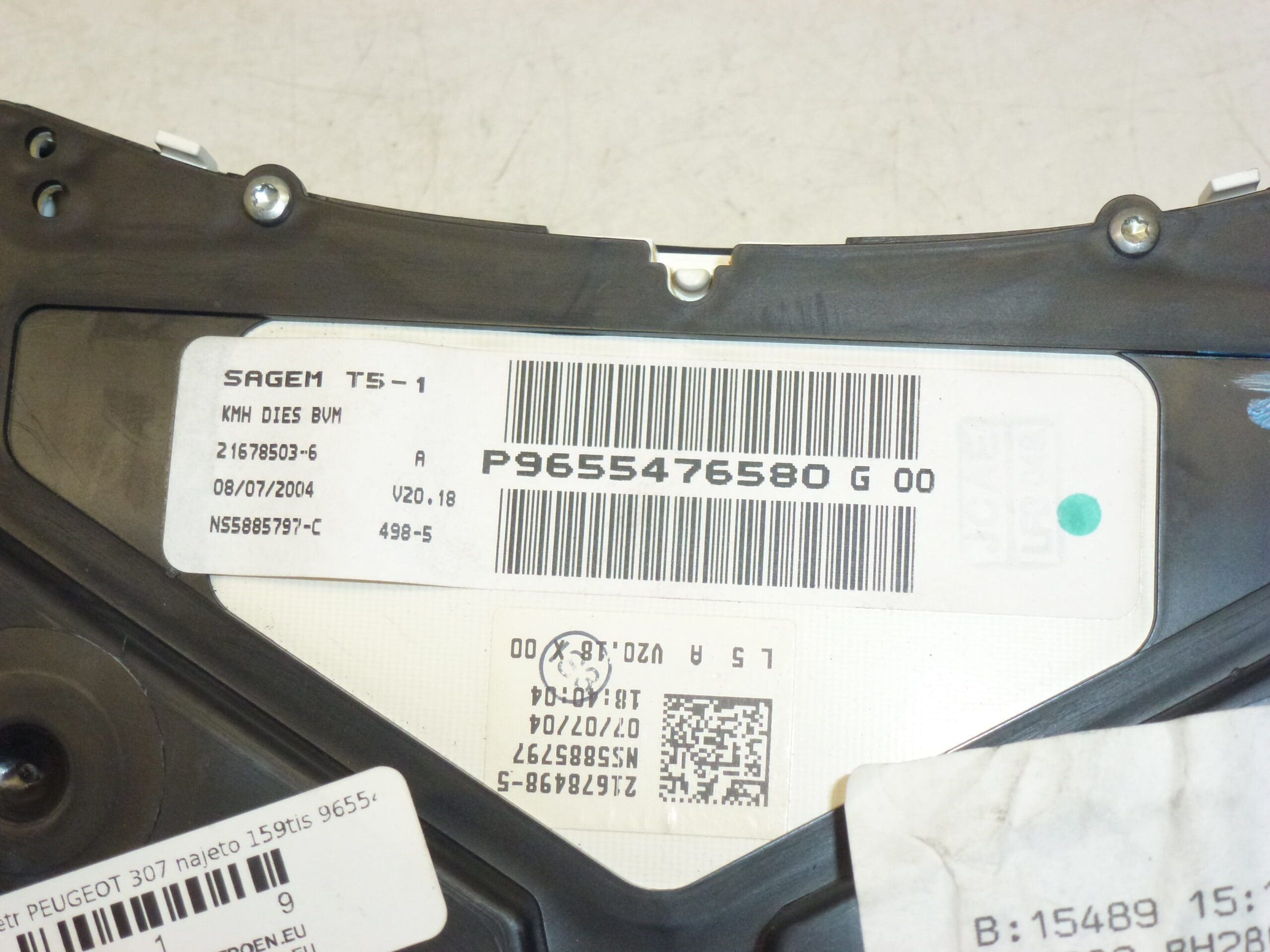 Prędkościomierz Peugeot 307 186 tys km 9655476580G00