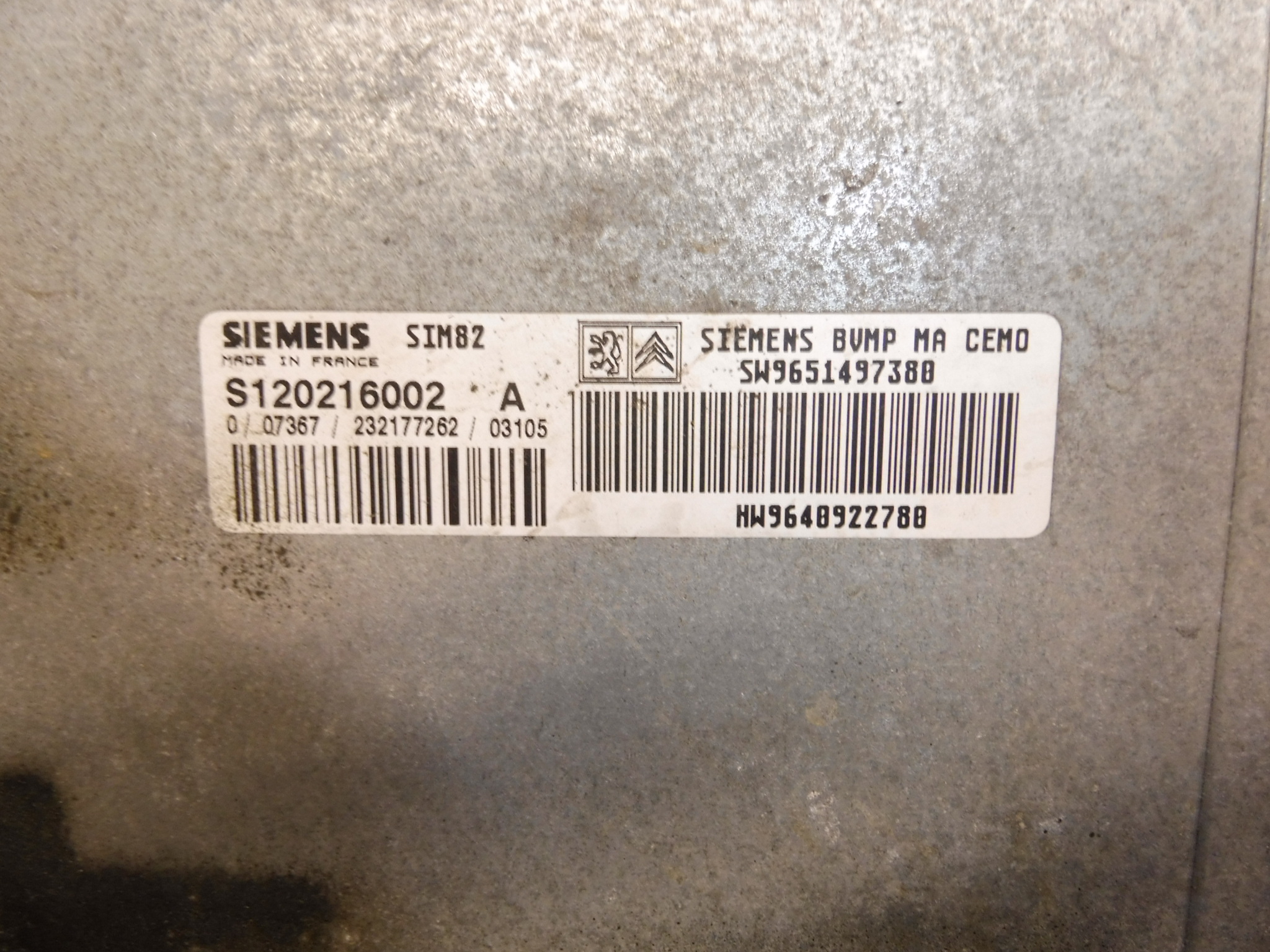 Sterownik sensodrive Citroën Peugeot 9640922780 S120216002 A 2529J9