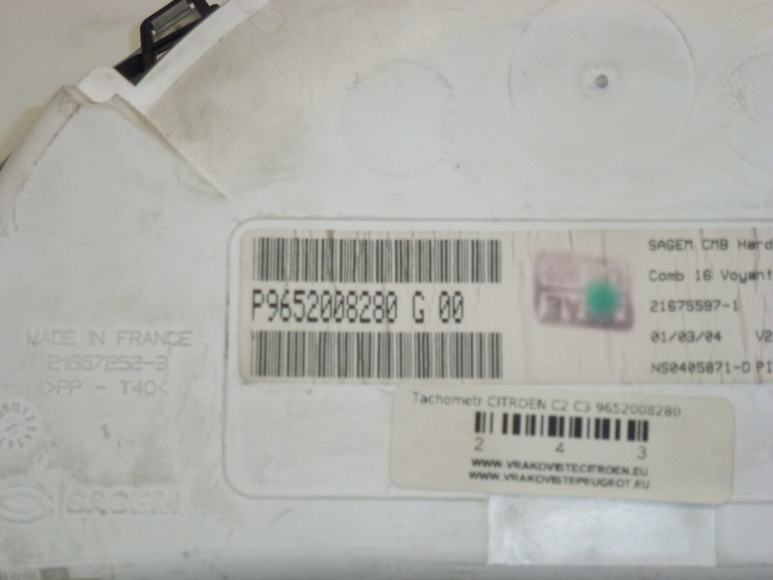 Prędkościomierz Citroën C2 C3 9652008280