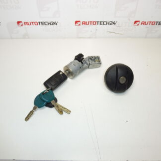 Skrzynka rozdzielcza, korek zbiornika i 2 kluczyki Citroën Peugeot 4162KF 4162XT