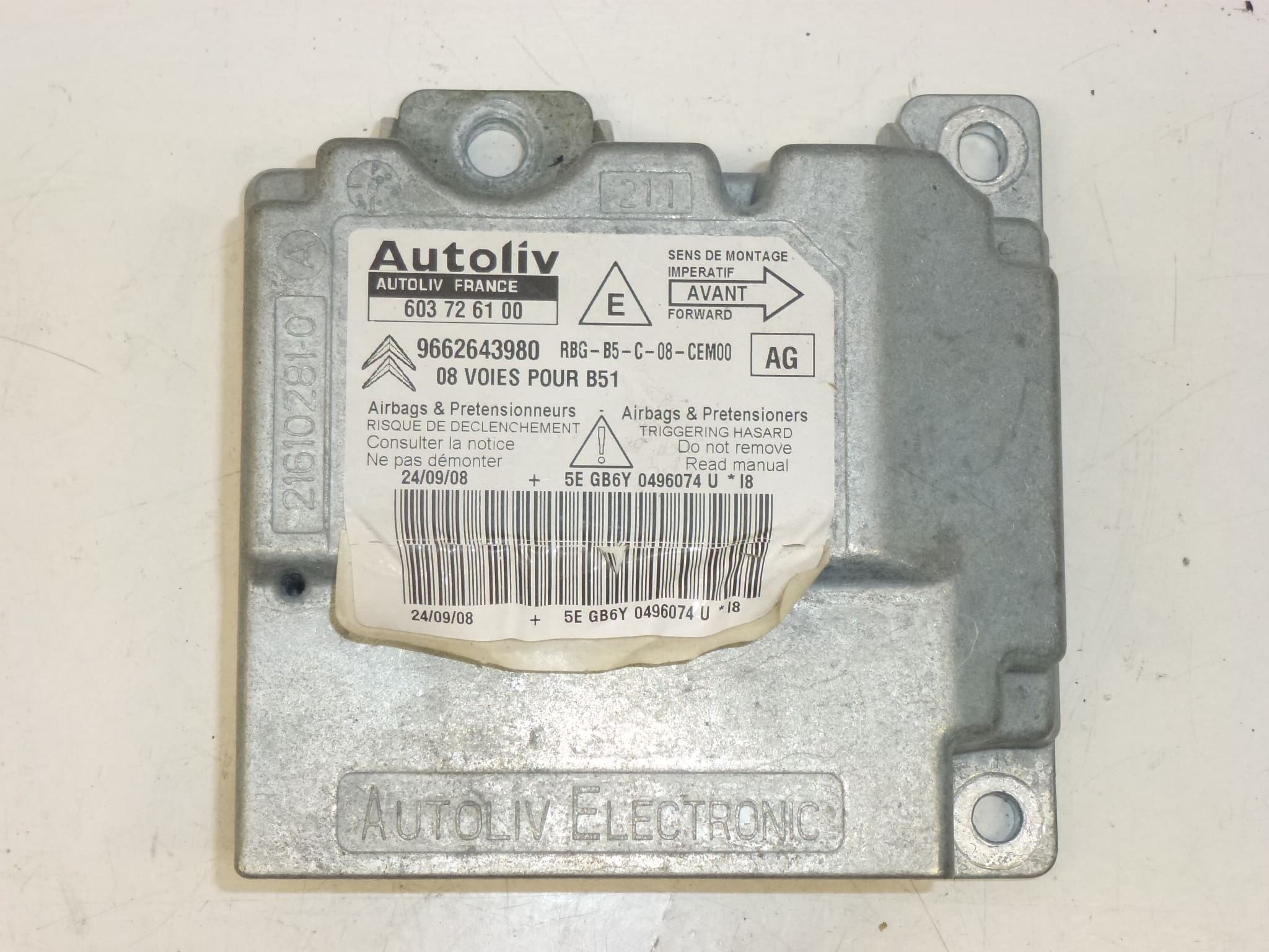 Poduszka powietrzna Citroën C4 9662643980 603726100